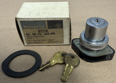 WESTINGHOUSE 0T2Y6 3 POS. KEY SELECTOR SWITCH CYL. LOCK OPR. *NEW IN BOX*