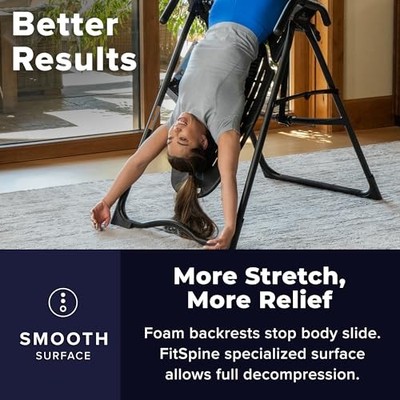 TEETER EP-560 INVERSION TABLE W/ACCESSORIES, HEAT & VIBRATION CUSHION   BLACK