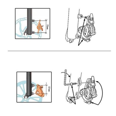 Hydraulischer Bremsensatz Elektrofahrrad 850mm Schlauch vorne und 1600mm Schlauch hinten