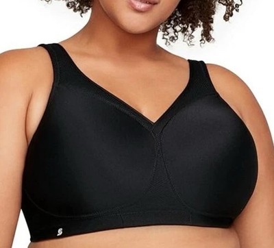 Glamorise Plus Size MagicLift Seamless Sports Wirefree Bra Black Size 44F