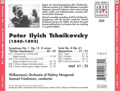 SAMUEL FRIEDMANN / PHILHARMONIC ORCHESTRA OF NIZHNY NOVGOROD TCHAIKOVSKY: SYMPHO