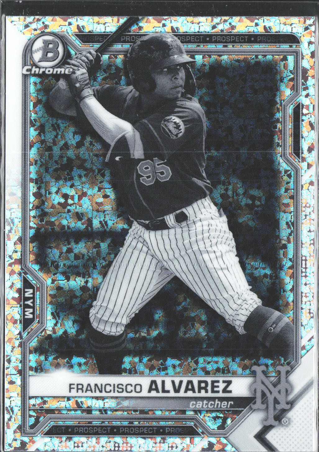 2021 Bowman Chrome #BCP-209 Francisco Alvarez Black White Mini-Diamond Refractor