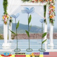 3PC Blue Large Artificial Flower For Fake Bouquet Wedding Home Party Decoration