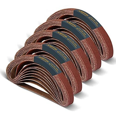 #ad POWERTEC 1 2 x 18 Inch Sanding Belts 50PK 10 each of Assorted Sizes $24.99