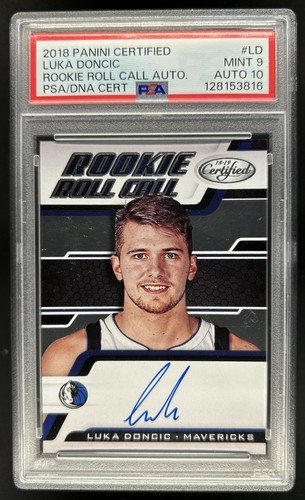 2018-19 Panini Certified Luka Doncic Rookie Roll Call RC Auto #RRC-LD PSA 9