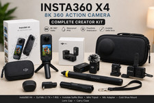 Insta360 X4 8K Bundle DJI Mic Selfie Stick Tripod Cases