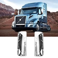Chrome Door Mirror Covers Pair Set Compatible with Volvo VNL VNM Trucks 2004