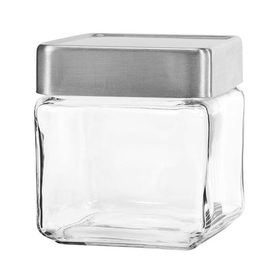 Anchor Hocking 85753 Stackable 1 Qt Jar w/ Brushed Aluminum Lid