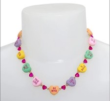 FAST SHIP Betsey Johnson Sweethearts Candy Hearts Collar Valentines Day Necklace