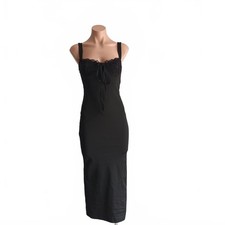 Sexy black vintage 90s body con lace bra dress