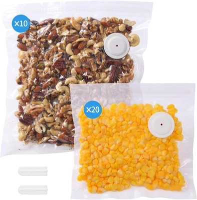 MOOSYS "Chef Preserve Reusable Vacuum Sealer 30 20p 8""X8"" + 10p 10""X11"", Transparen