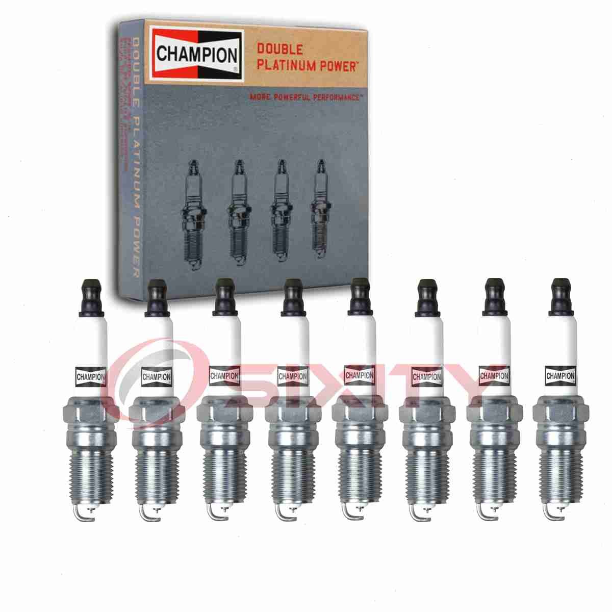 8 pc Champion Double Platinum Spark Plugs for 1993-1998 Lincoln Mark VIII hk