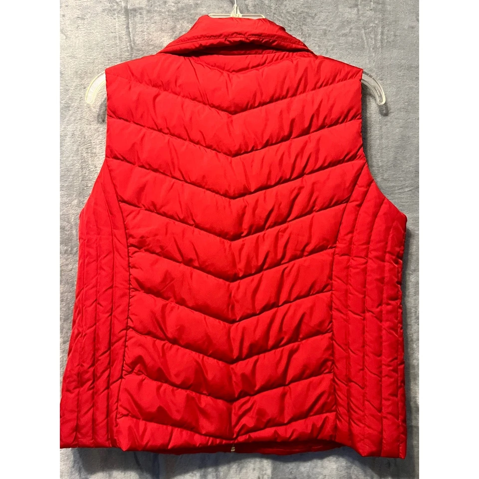 Talbots Petite XL Red Puffer Vest Quilted Down Fill Sleeveless Jacket Coat Fall - Image 4 of 4