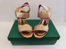 NIB Lauren Lorraine Dallas Rose Gold Heels Size 7 Ankle Strap Stunning