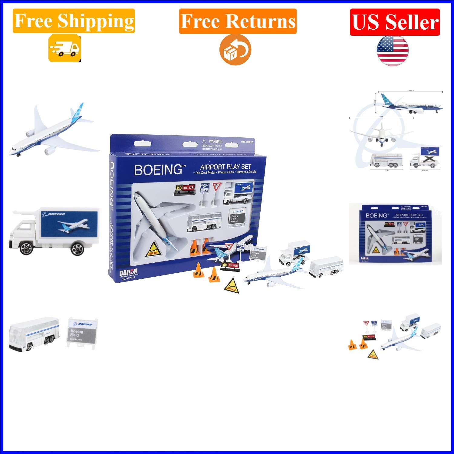 With Die-cast Plane, Vehicles & Accessories For Kids