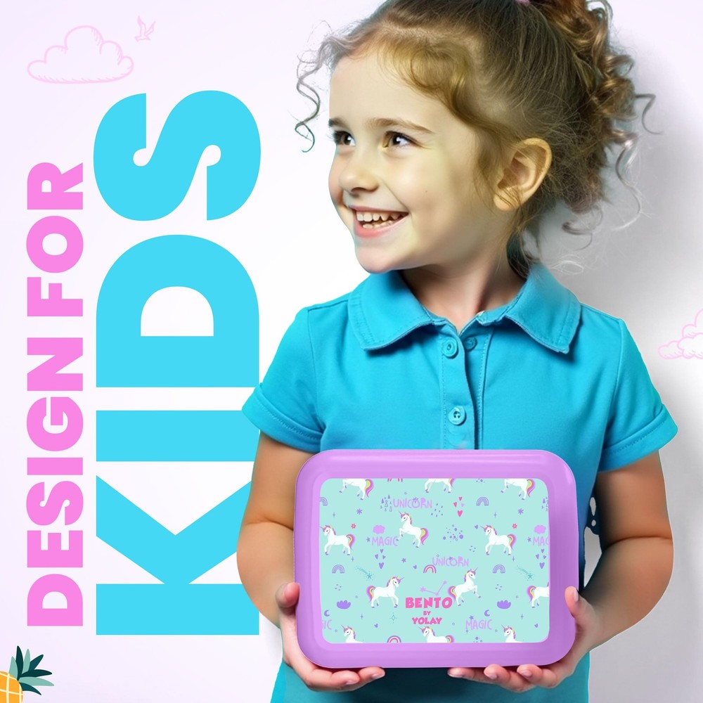 Bento Box for Kids Leak-Proof 5-Compartment Lunch Box for School
