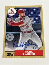 2022 Series 1 1987 Topps Baseball Black Paul DeJong On Card Auto Cardinals