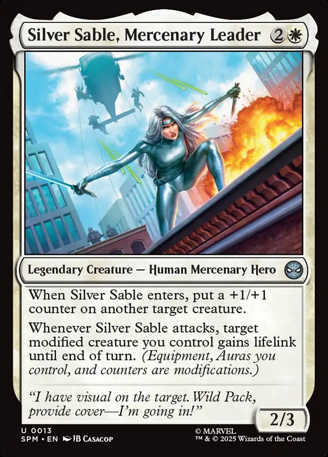 MTG Spider-Man U Silver Sable, Mercenary Leader #0013 PLAYSET 4X X4