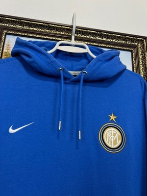 Vintage Nike Inter Milan Football Hoodie Blue Soccer Jacket Mens