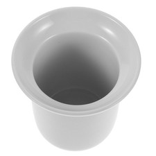 Porcelain Toilet Brush Holder: White Ceramic Brush Stand - Compact Corner