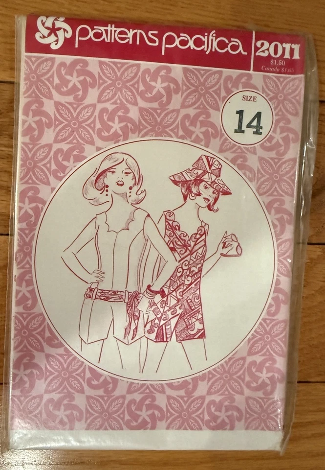 Vtg Patterns Pacifica #2011 Hawaiian ShortCulottes Jumpsuit Size 14 Uncut New. - Image 2 of 4