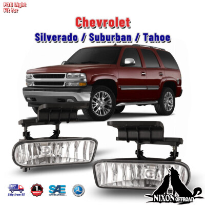 Par De Faros Antiniebla Con Lente Clara Para Suburban Y Tahoe 1999-2002, Y Silverado 2000-2006 – V-Spec, Halógenos