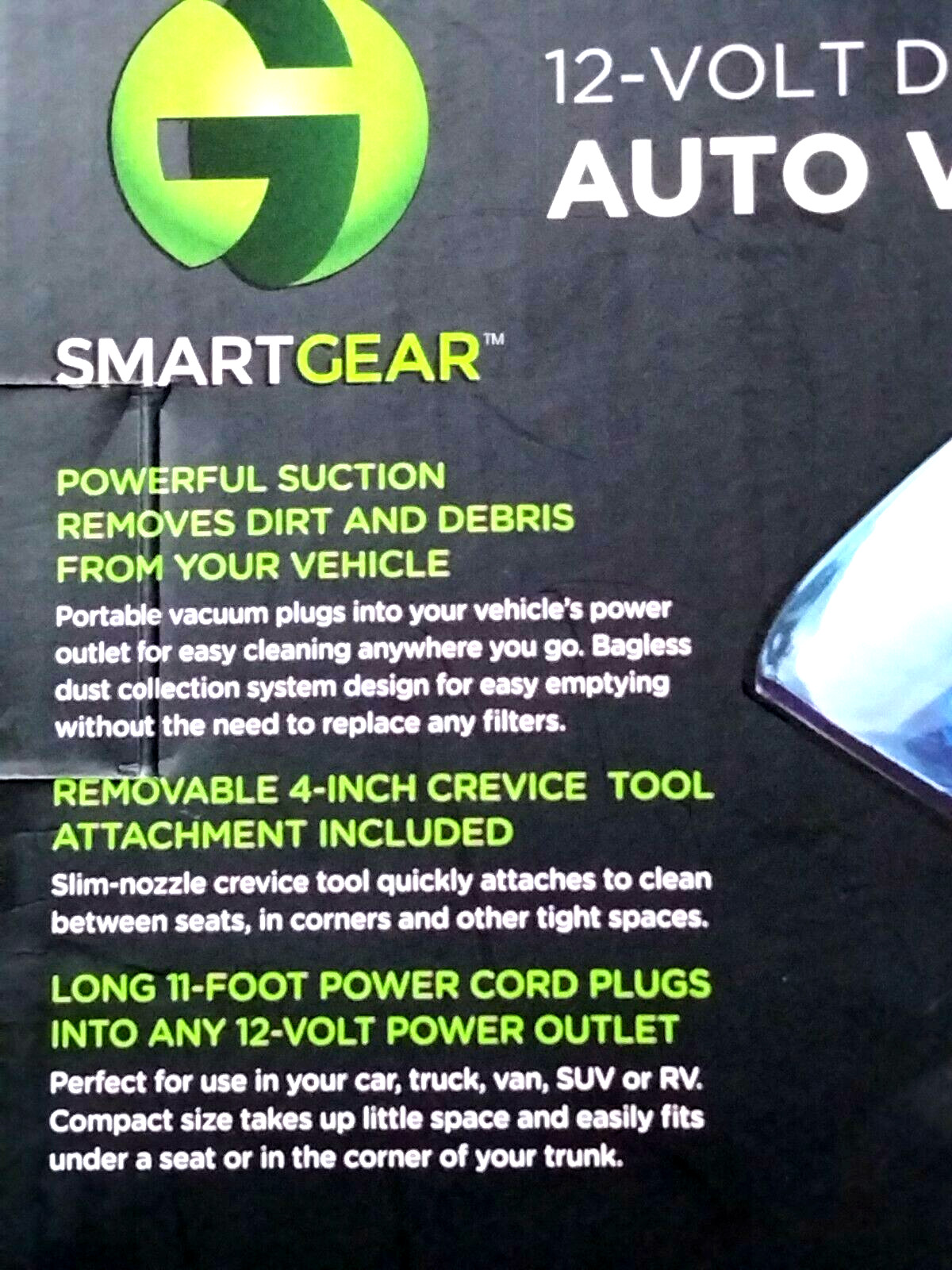 Smart Gear 12 Volt DC Portable Auto Vac, RV, Vacuum, 2 Piece Set - New