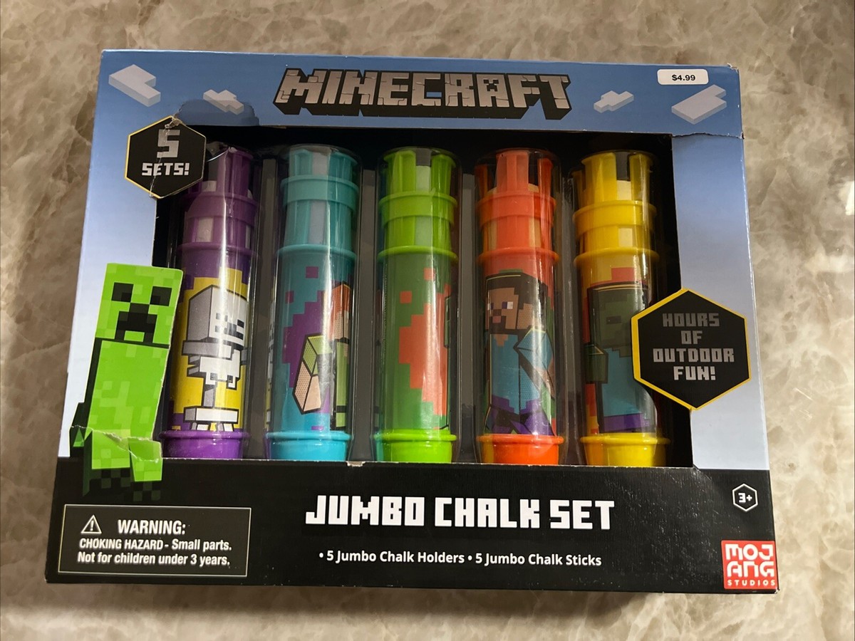 Jumbo Chalk Set MINECRAFT - 5 Chalk Holders / 5 Jumbo Chalk Sticks