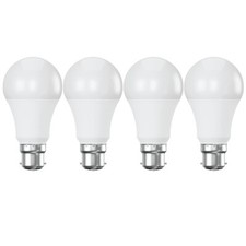 4 Pack B22 Bayonet Lamp Bulb 12W Cold White 6500K LED Plastic Living Room Bulbs
