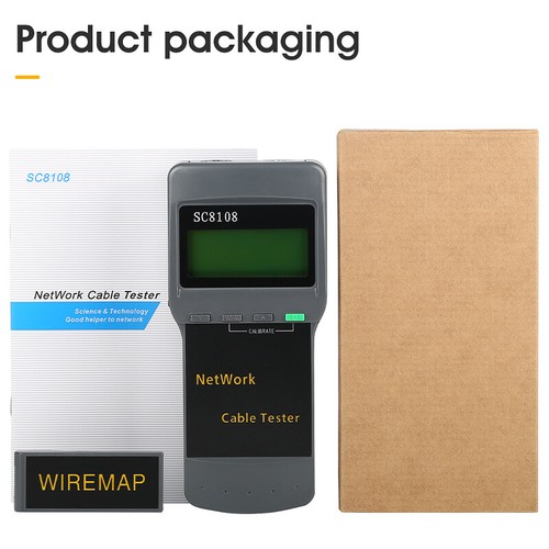 SC8108 Portable LCD Network Tester Meter LAN Phone Cable Tester LCD Display - 第 6/6 張圖片