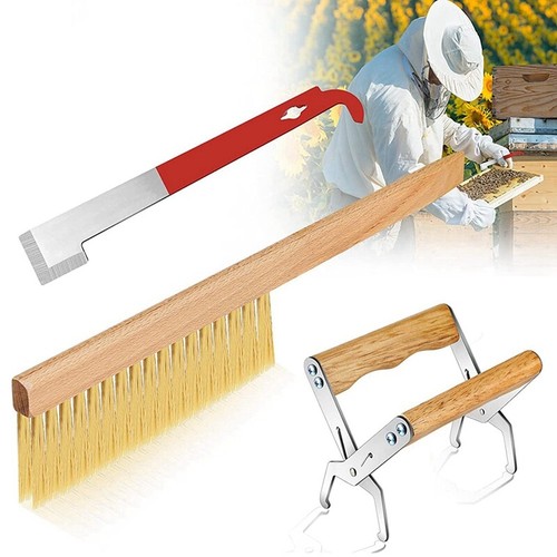 Kit D'outils D'apiculture - Brosse En Crin De Cheval Et Grattoir Crochet J Pour Ruches - 2