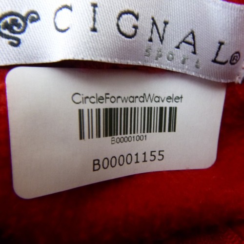 CIGNAL Sports Womens Jacket Med Red Fair Isle Motif Blue Fleece Hooded Full Zip - Picture 10 of 10