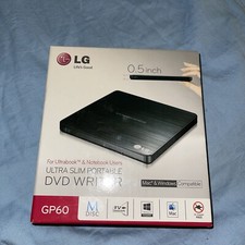 LG Ultra Slim Portable DVD Writer GP60NB50 Black Mac  Windows Compatible SEALED