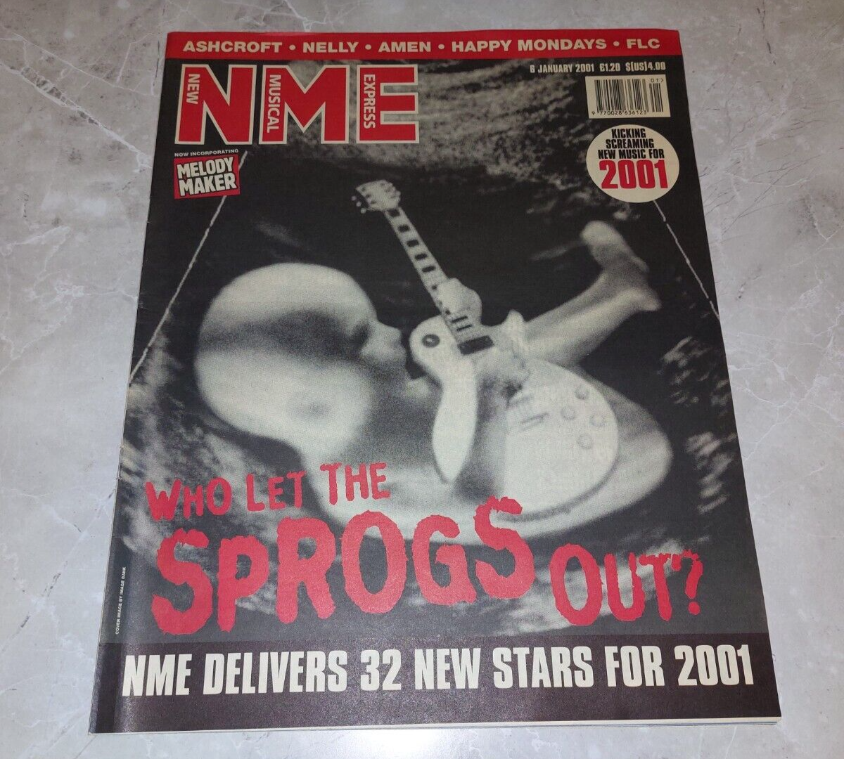 NME 6 JANUARY 2001 ASHCROFT , NELLY , AMEN , HAPPY MONDAYS , FLC , MOBY & MORE