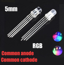 5mm Ultra Bright 4 Pin - Clear or Diffused Common Cathode / Anode LED Tri Colour
