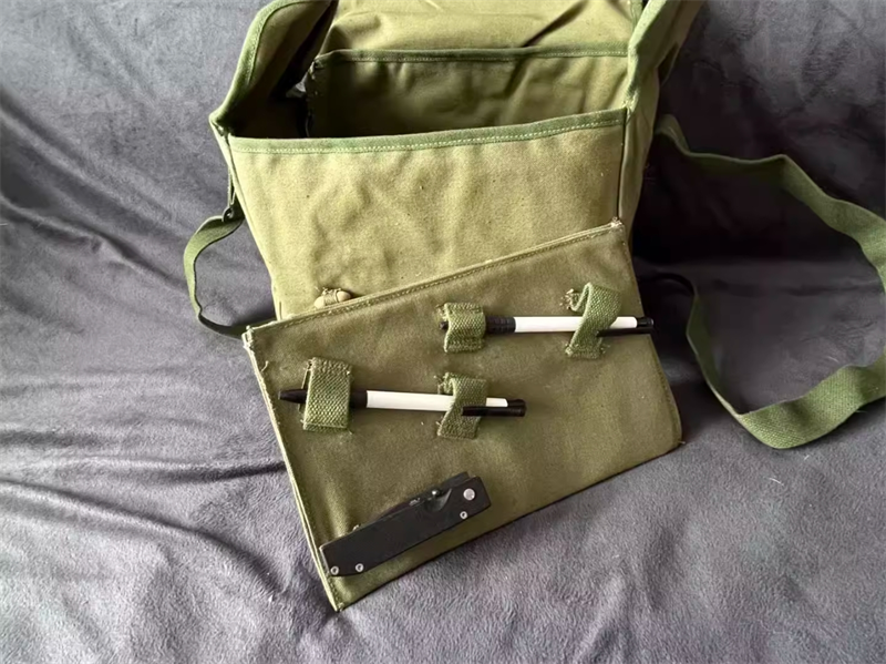Chinese 1980s Army Type 67 Soviet Retro Canvas Messenger Bag