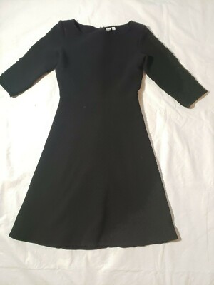 & And Other Stories Dress Mini Skater Black long sleeve Ribbed Bandage US8  | eBay