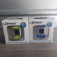 Zenex On The Move Digital Photo Keychain ZN-DP5076 Blue  Lime Green - LOT Of 2