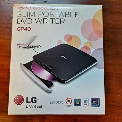LG Slim Portable DVD Writer GP40 USB External For Notebook Users 