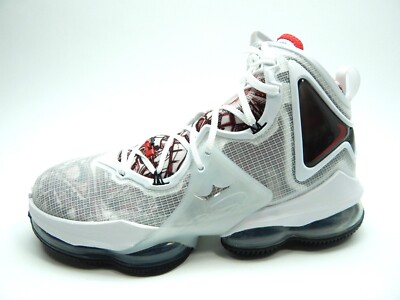 NIKE MEN'S LEBRON XIX 19 CZ0203 101 WHITE UNIVERSITY RED SHOES