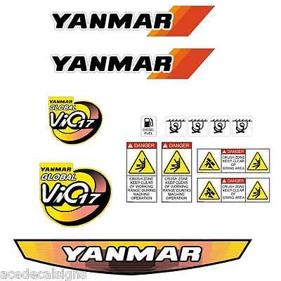 Yanmar Vio17 Decal Kit Replacements Mini Excavator vio 17