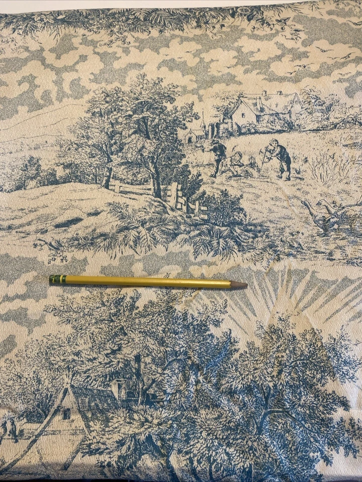 Tela de tela tejida a tiempo para corteza de inodoro azul azulado lado del condado 45’x116’ 3+ yardas Foto 3 de 4