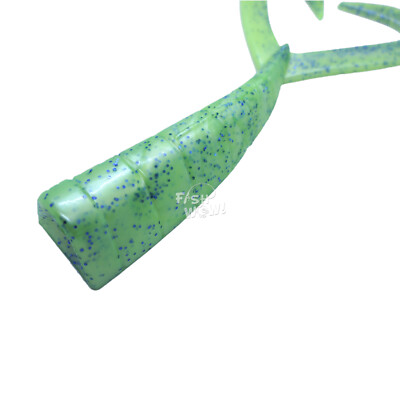 5 Esche Soft Fish WOW!&reg; Twin Tail Perch Grub &ndash; Coda Estesa, Color Radice Birra/Fumo/Glow