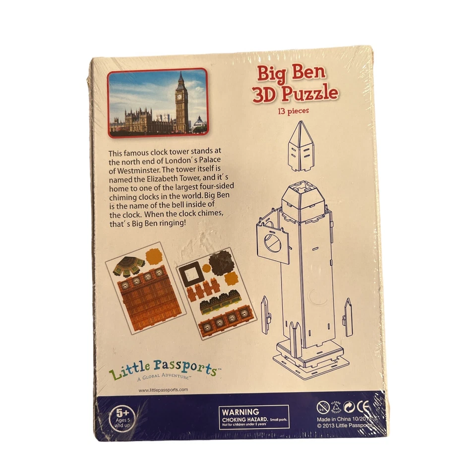 Little Passports 2013 Big Ben 3D Puzzle 13 Pieces London Clock Tower - Image 3 of 4