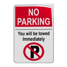 Vertical Vinyl Stickers No Parking You Will Be Towed Immediately Parking Parking