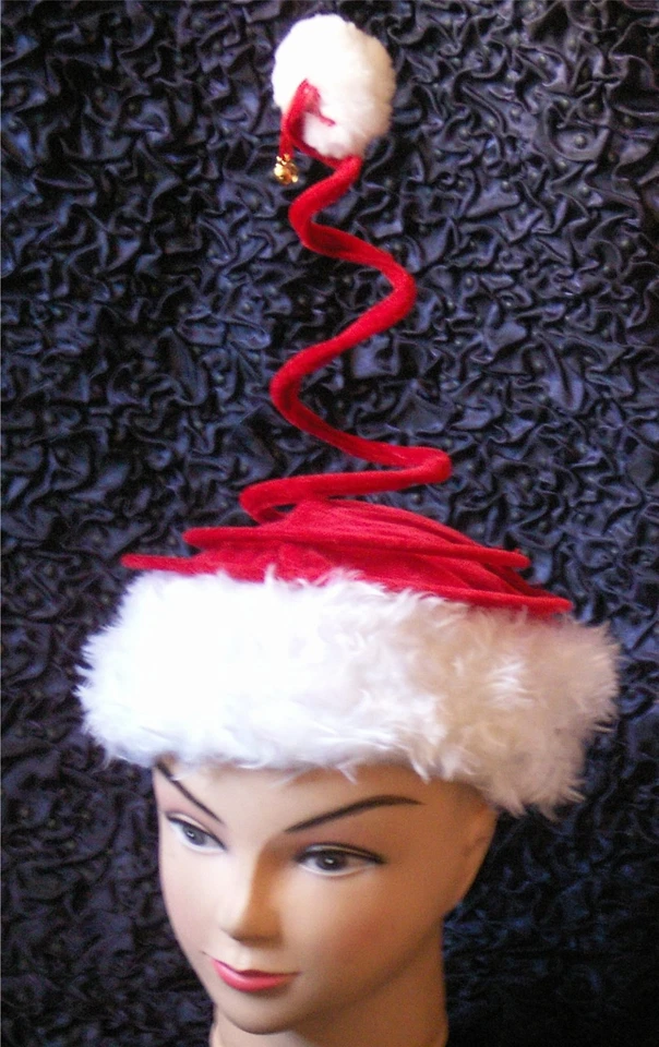 Gorro de Navidad Sombrero en Espiral Santa Claus Divertido Carnaval Rojo Blanco - Imagen 1 de 1