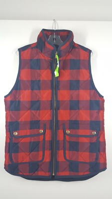 J Crew XS Vest Excursion Buffalo Check Plaid Quilted Puffer 