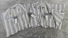 Universal Thread Gray  Blue Strip Dress Shirt Mens M 3 Pack