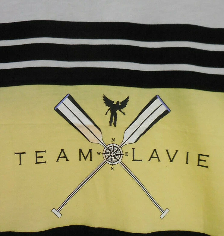 Camisa sin mangas Lavie Clothing para hombre amarilla negra a rayas "Team Lavie" talla XL Foto 2 de 3