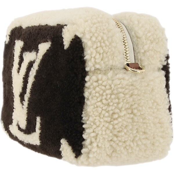 Louis Vuitton Giant Monogram Teddy Beach Pouch Beige x Dark brown  